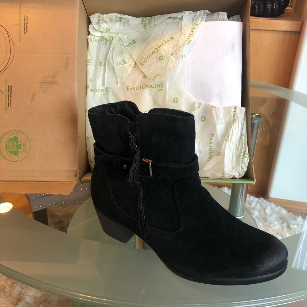New Earth Origins Black Suede Bootie